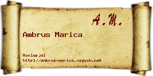 Ambrus Marica névjegykártya